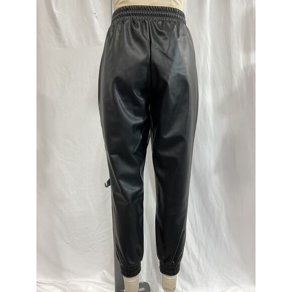 Bcbgeneration Black Faux Leather Jogger Size S - Picture 3 of 5